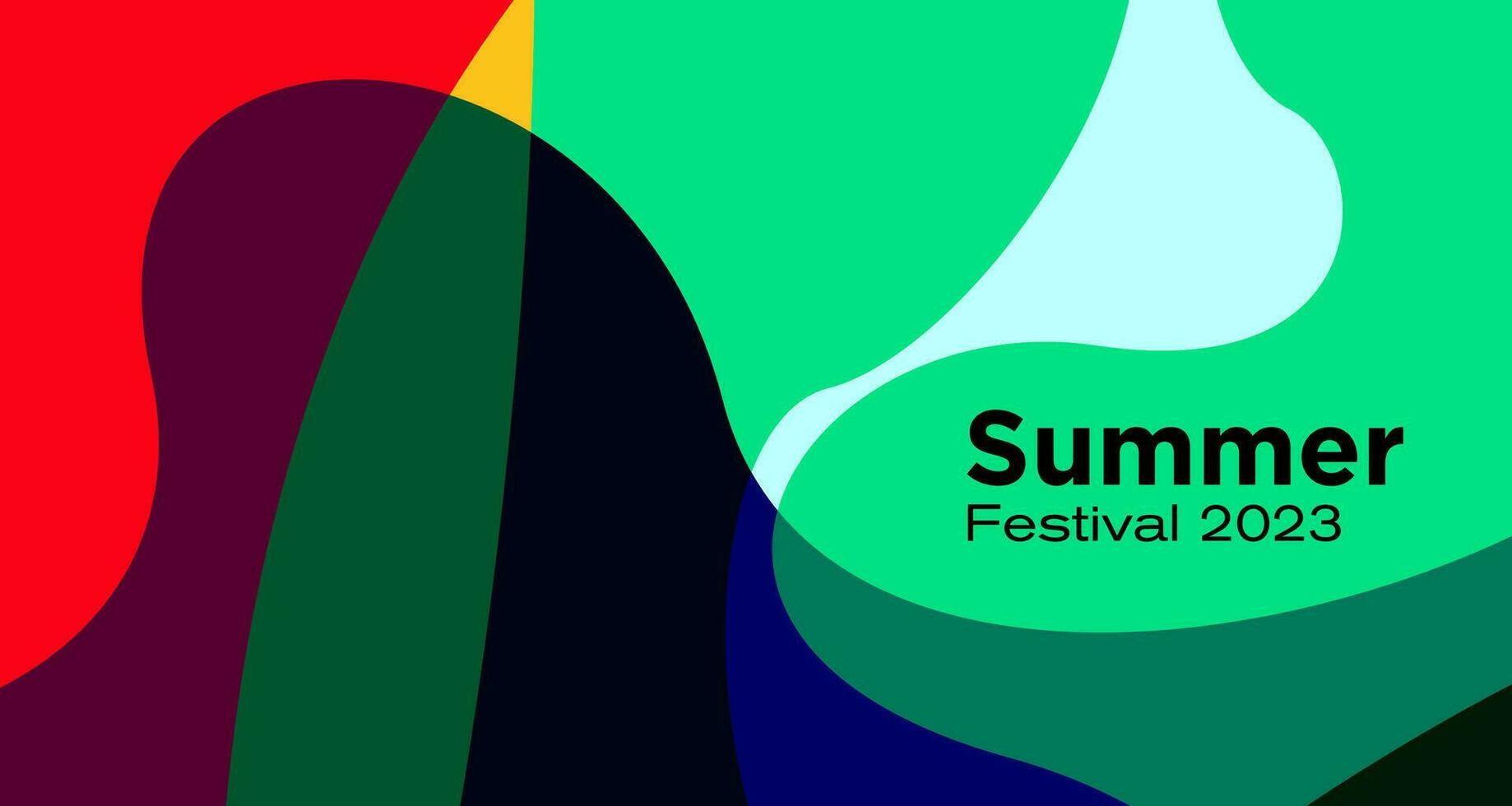 Vektor bunt abstrakt Flüssigkeit Hintergrund zum Sommer- Festival 2023