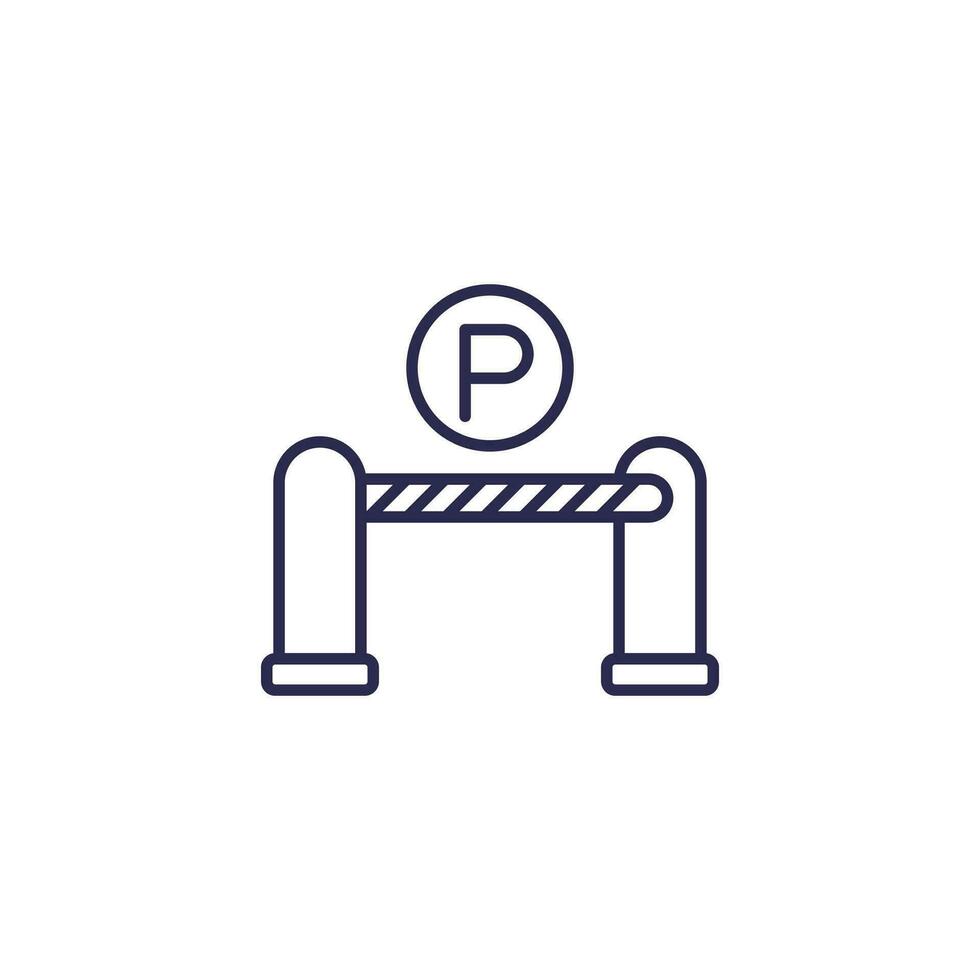 Parkplatz Tor Symbol, Linie Vektor