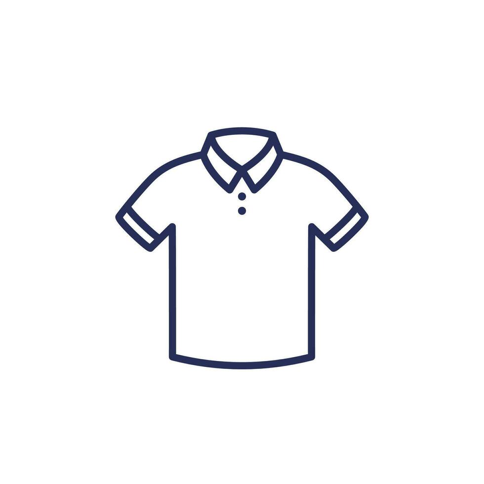 Polo Hemd Linie Symbol auf Weiß vektor