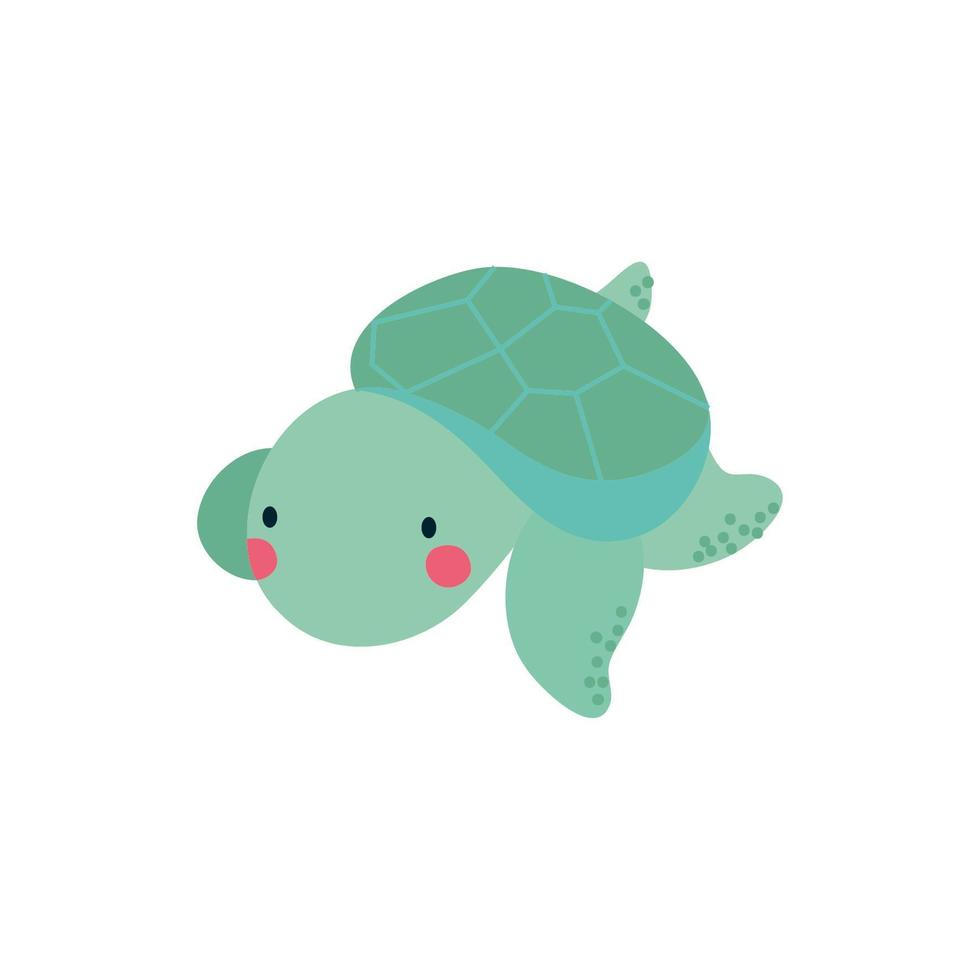 sköldpadda havet liv djur isolerade ikon vektor