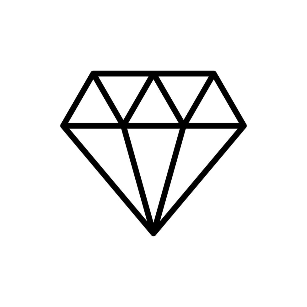 diamant lyx sten isolerade ikon vektor