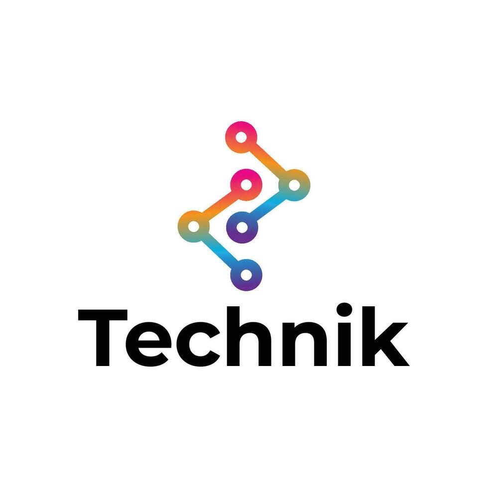 technik modern tech logotyp design vektor