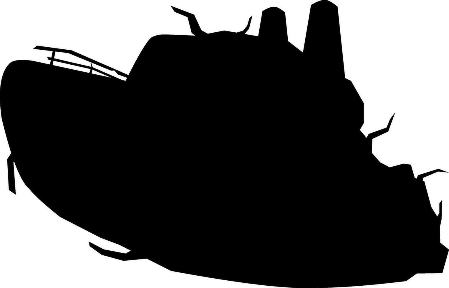 Schiffswrack Symbol Vektor Illustration. Schiffswrack Silhouette zum Symbol, Symbol oder unterzeichnen. Schiffswrack Symbol zum Design Über Meereslandschaft, Unterwasser, Meer, tief Meer oder Ozean. Single Symbol Vektor