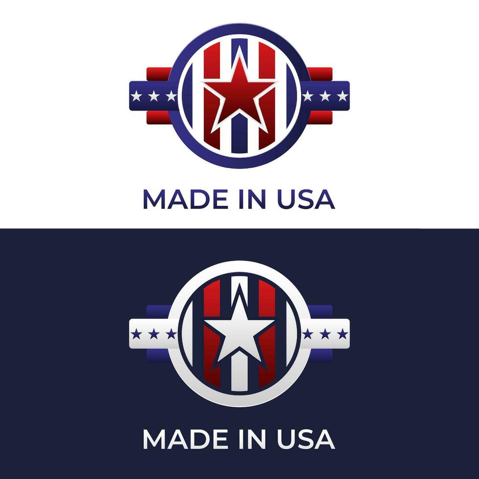 gerundet Schild amerikanisch Flagge Logo Design vektor