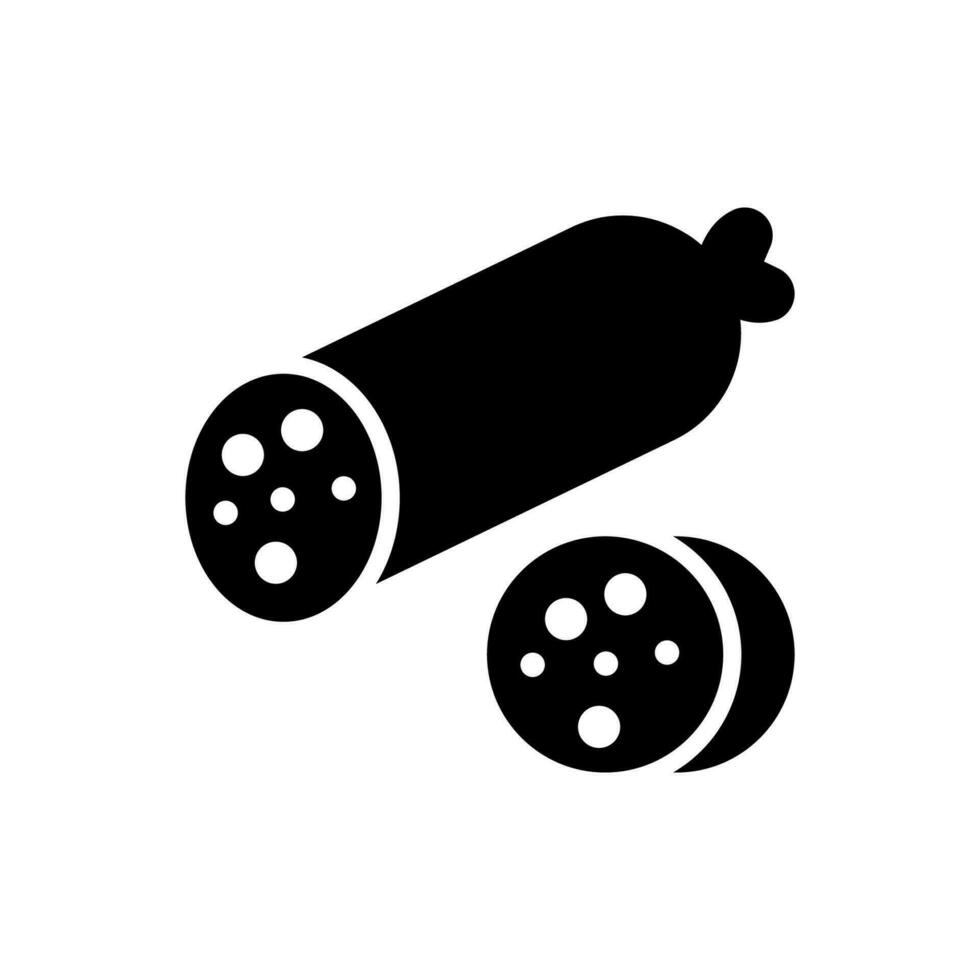 salami korv ikon, logotyp isolerat på vit bakgrund vektor
