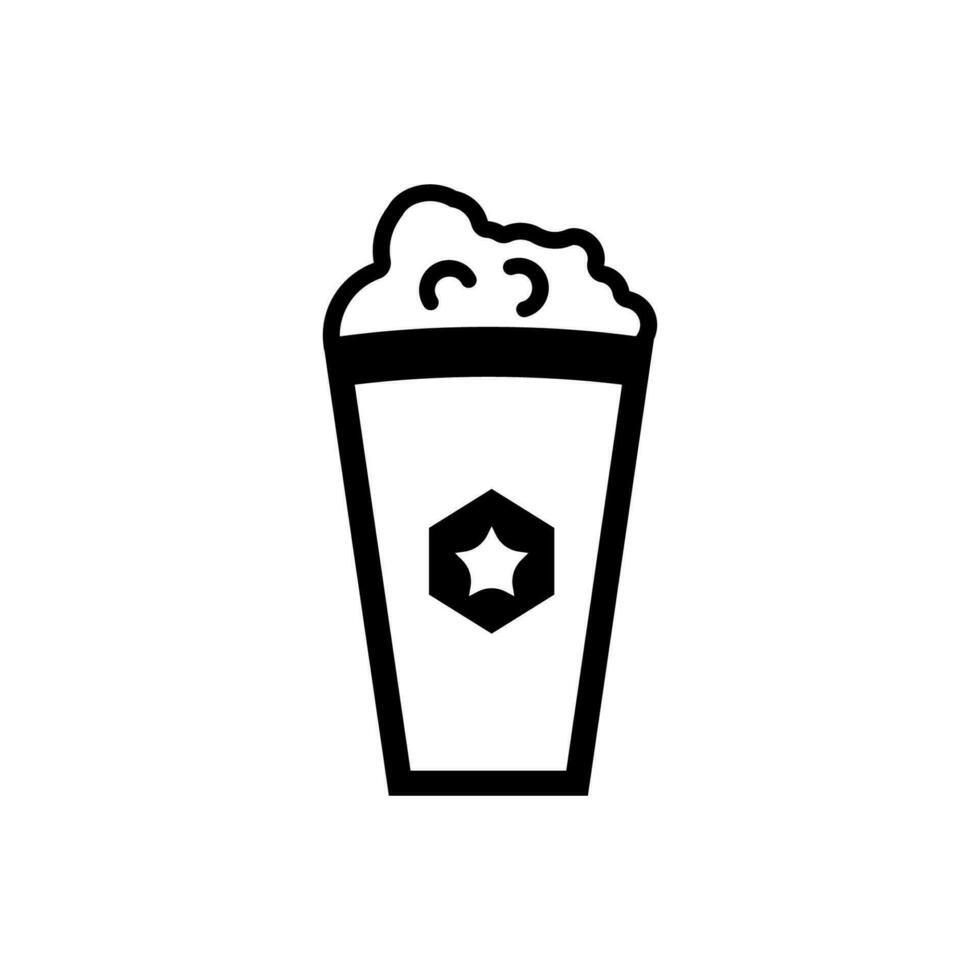 popcorn ikon, logotyp isolerat på vit bakgrund vektor