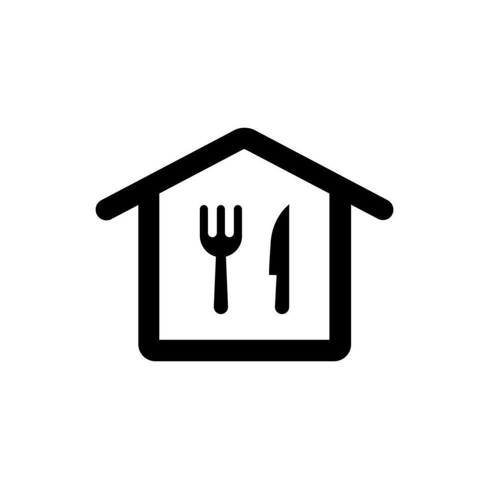 hem-restaurang ikon, logotyp isolerat på vit bakgrund vektor