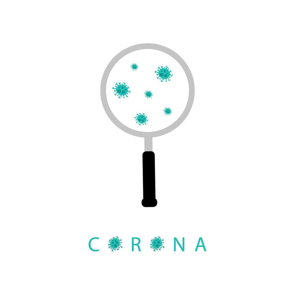 Corona Virus-Thema Design, Dort ist ein Karte von China ausgestattet mit ein Vergrößerung Glas und Virus vektor