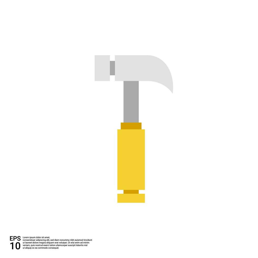 Gelb Hammer Illustration im eben Design Stil vektor