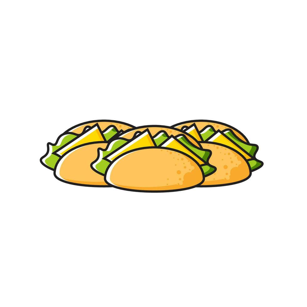 tacos ikon, snabb mat, vektor
