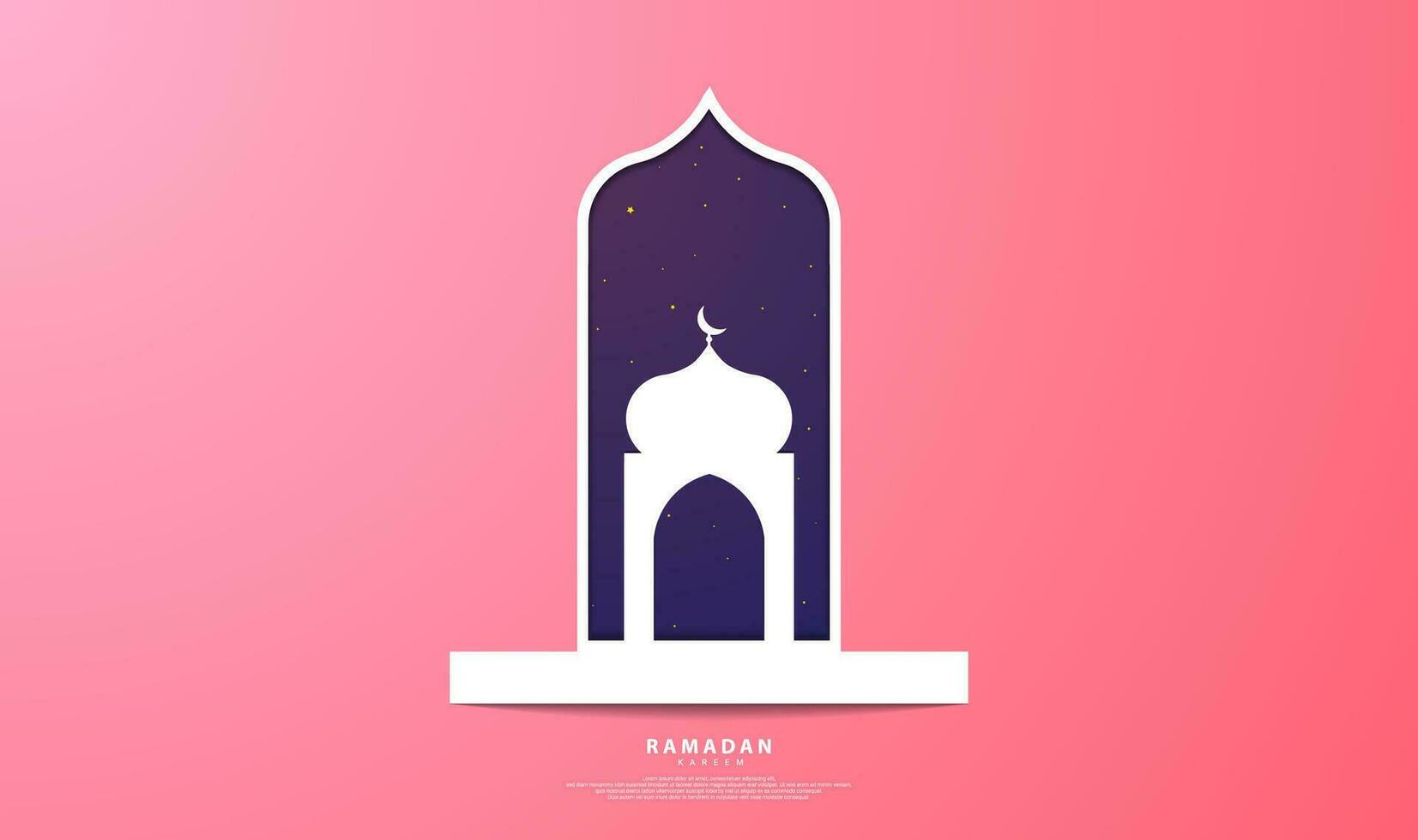 ramadan-tema design med papper skära stil, där är element sådan som stjärnor, moskéer, skuggor av byggnader och moskéer, lämplig för ramadan bakgrunder, affischer, banderoller, kuponger, kort, mallar. vektor