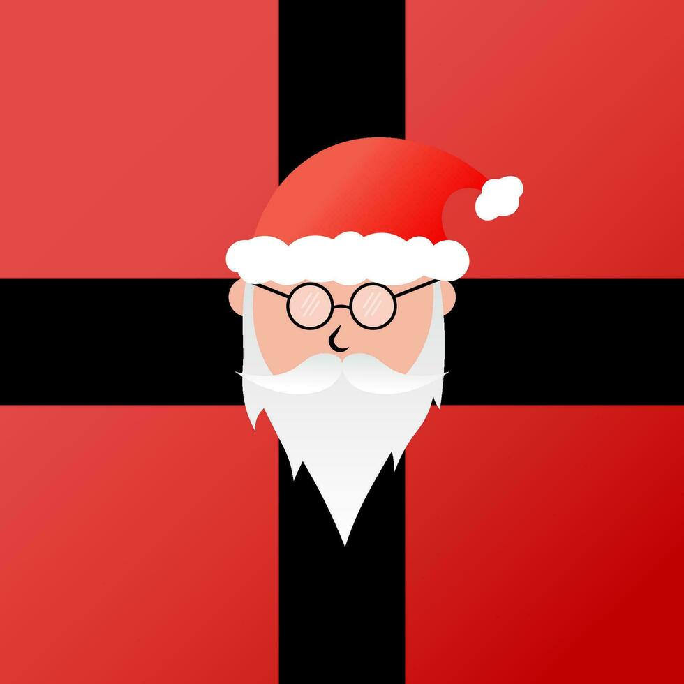 Santa Klaus, tragen Gläser, ein Weiß Bart und tragen ein Weihnachten Hut, Rot, Weiss, schwarz und Gold vektor
