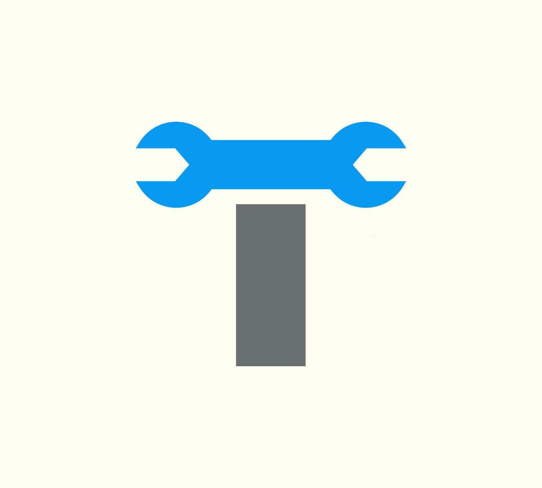Brief t Schlüssel Logo Design. Heimwerker Reparatur Service. t Technologie Konstruktion Industrie Illustration vektor