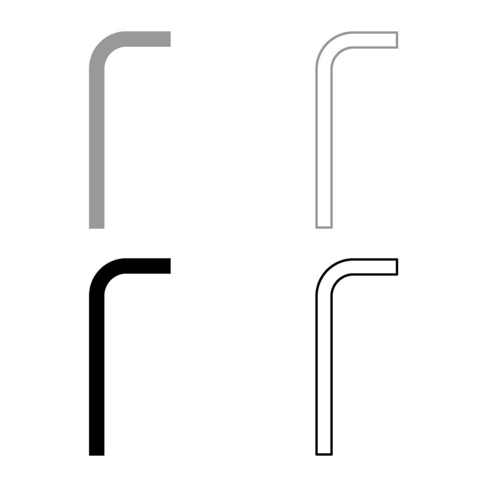 hex nyckel hex nyckel skiftnyckel verktyg fixering begrepp uppsättning ikon grå svart Färg vektor illustration bild fast fylla översikt kontur linje tunn platt stil