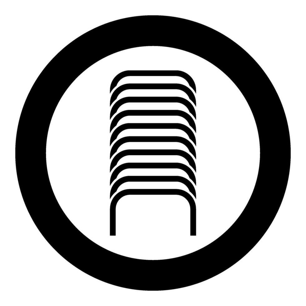 Heftklammern Verschluss Stift Symbol im Kreis runden schwarz Farbe Vektor Illustration Bild solide Gliederung Stil
