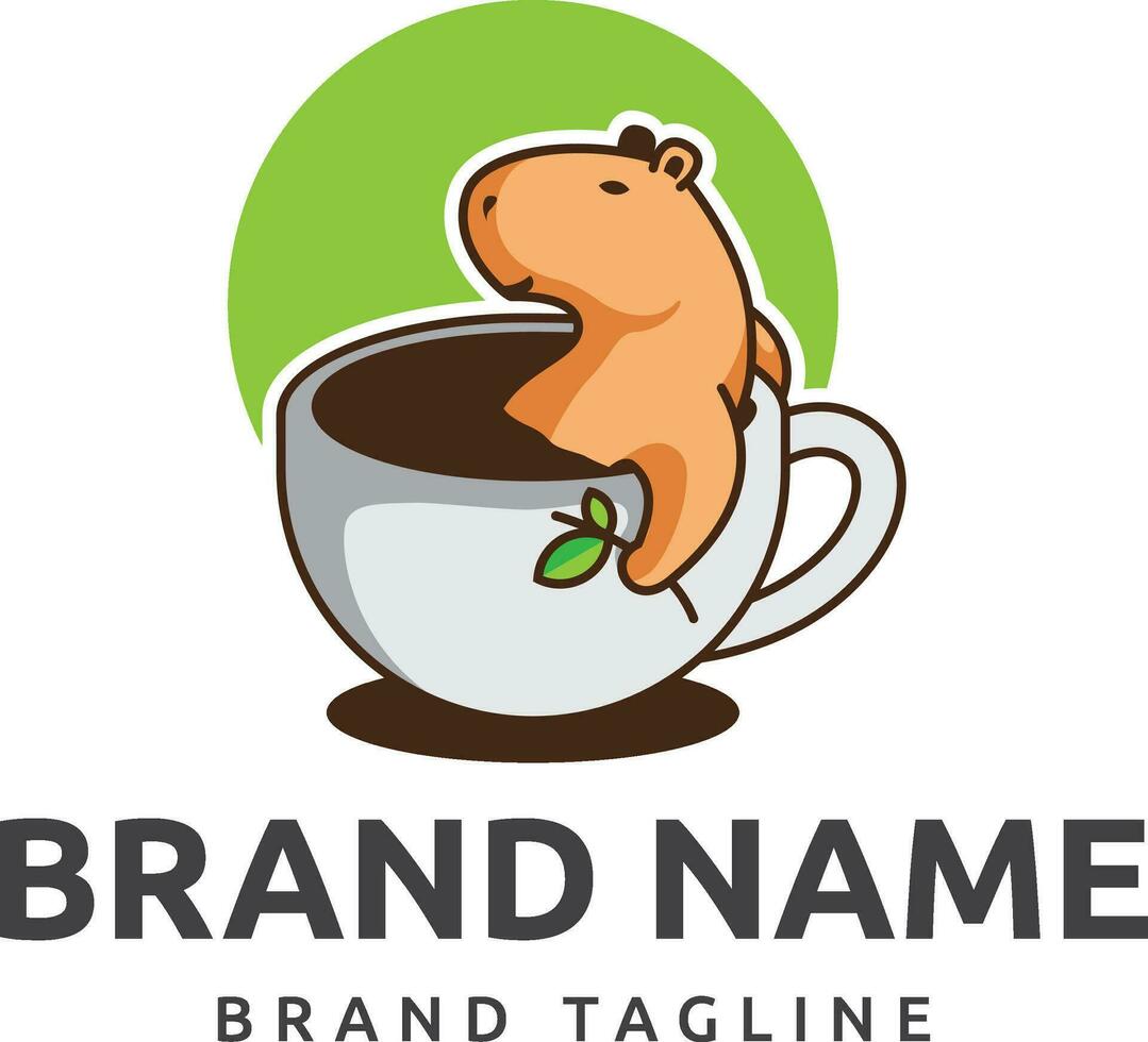 capybara kaffe logotyp vektor