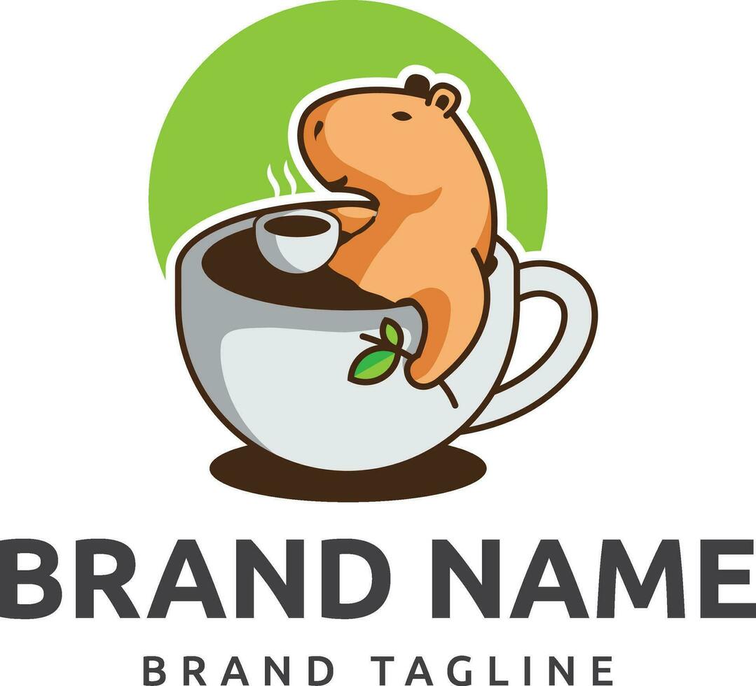 capybara kaffe logotyp vektor