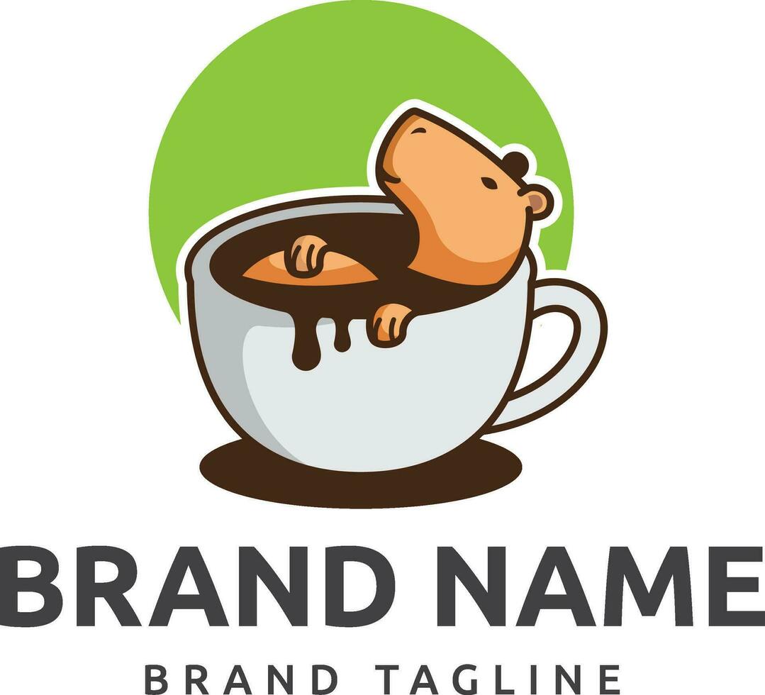 capybara kaffe logotyp vektor