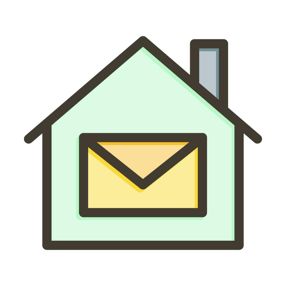 Haus Mail dick Linie gefüllt Farben zum persönlich und kommerziell verwenden. vektor