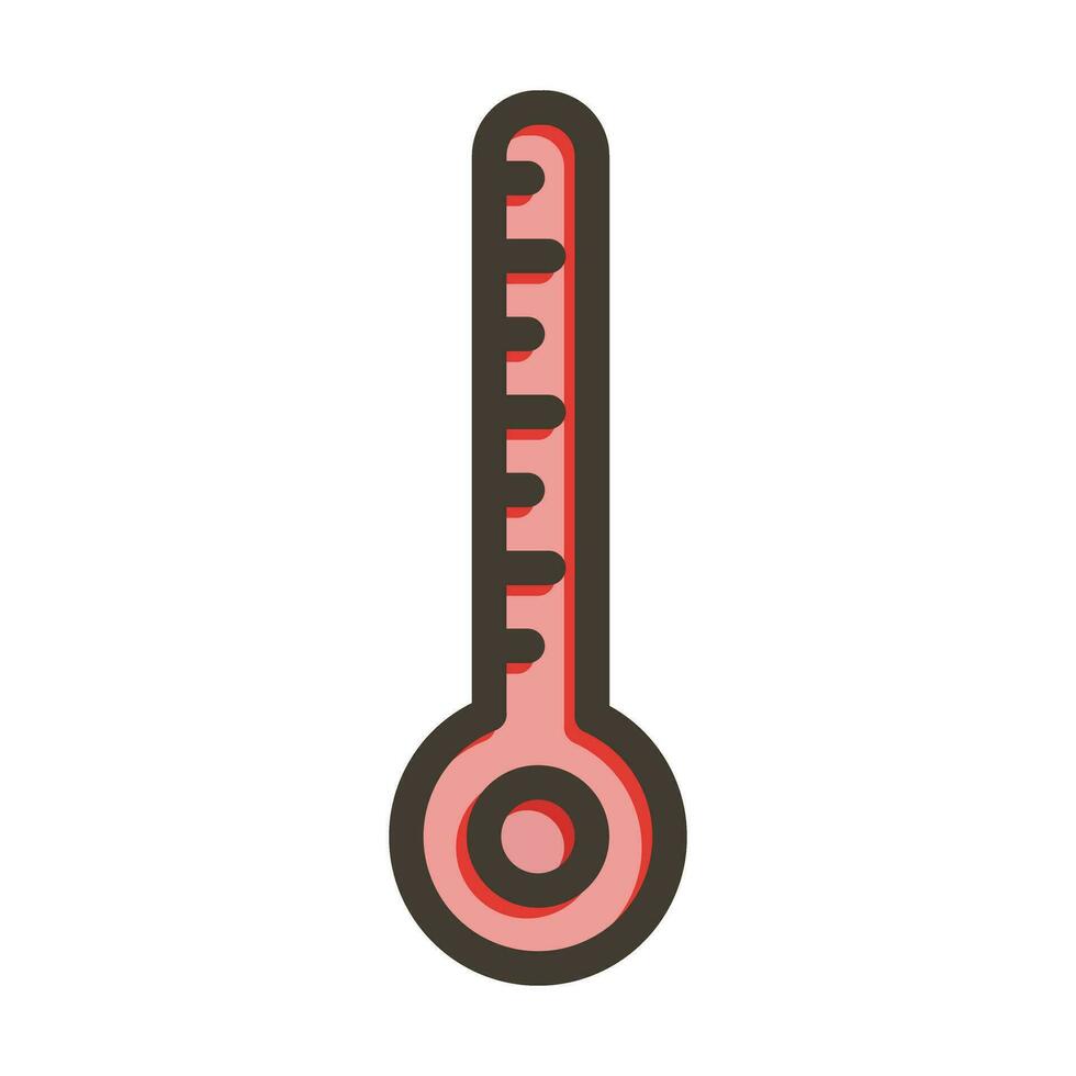 Thermometer dick Linie gefüllt Farben zum persönlich und kommerziell verwenden. vektor