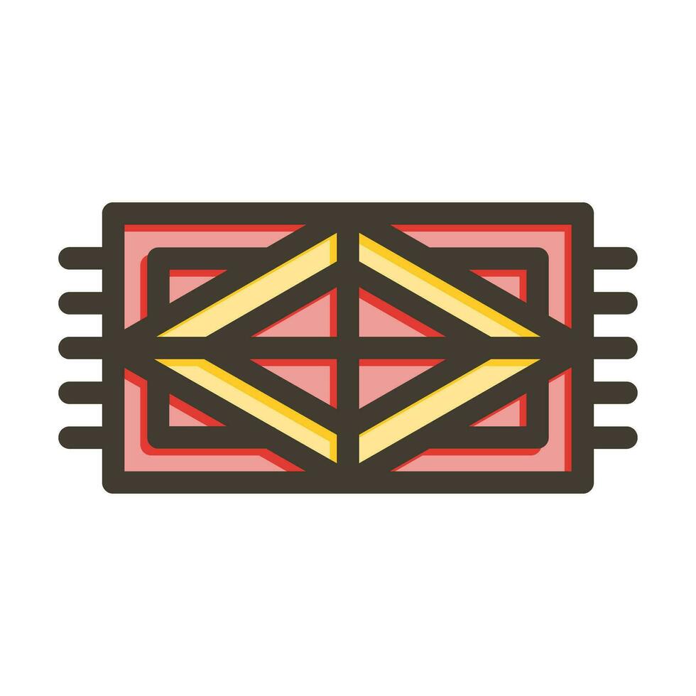 Teppich Vektor dick Linie gefüllt Farben Symbol Design