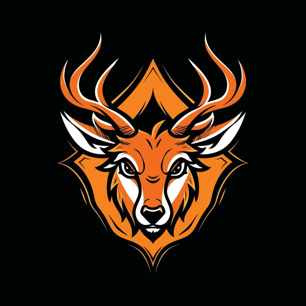 rådjur huvud maskot logotyp för esport. rådjur t-shirt design. rådjur logotyp. rådjur klistermärke vektor