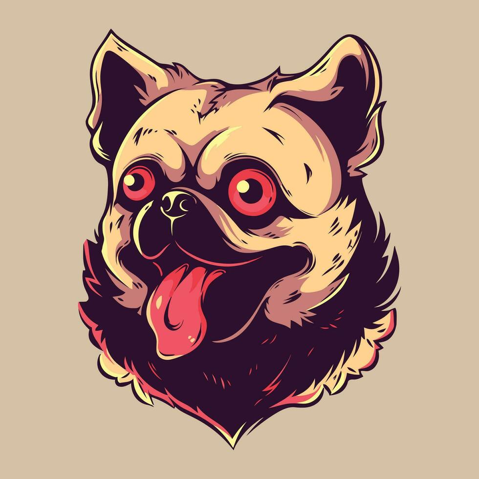 söt hund huvud maskot logotyp för esport. söt hund t-shirt design. söt hund logotyp. söt hund klistermärke vektor