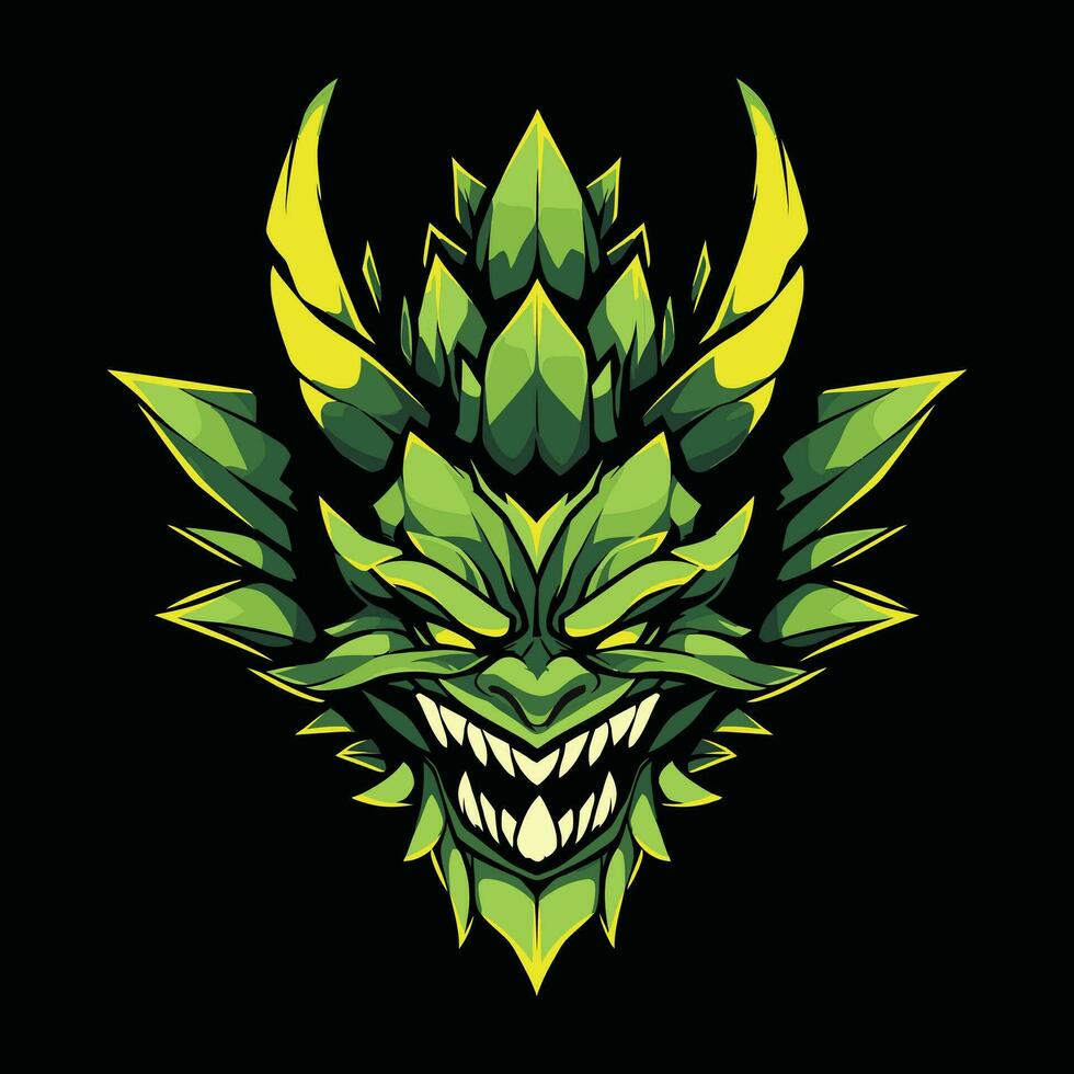 Grün Drachen Kopf Maskottchen Logo zum Esport. Grün Drachen T-Shirt Design. Grün Drachen Logo. Grün Drachen Aufkleber vektor