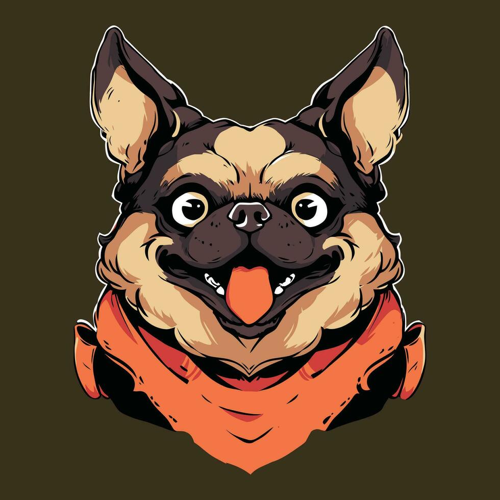 söt hund huvud maskot logotyp för esport. söt hund t-shirt design. söt hund logotyp. söt hund klistermärke vektor