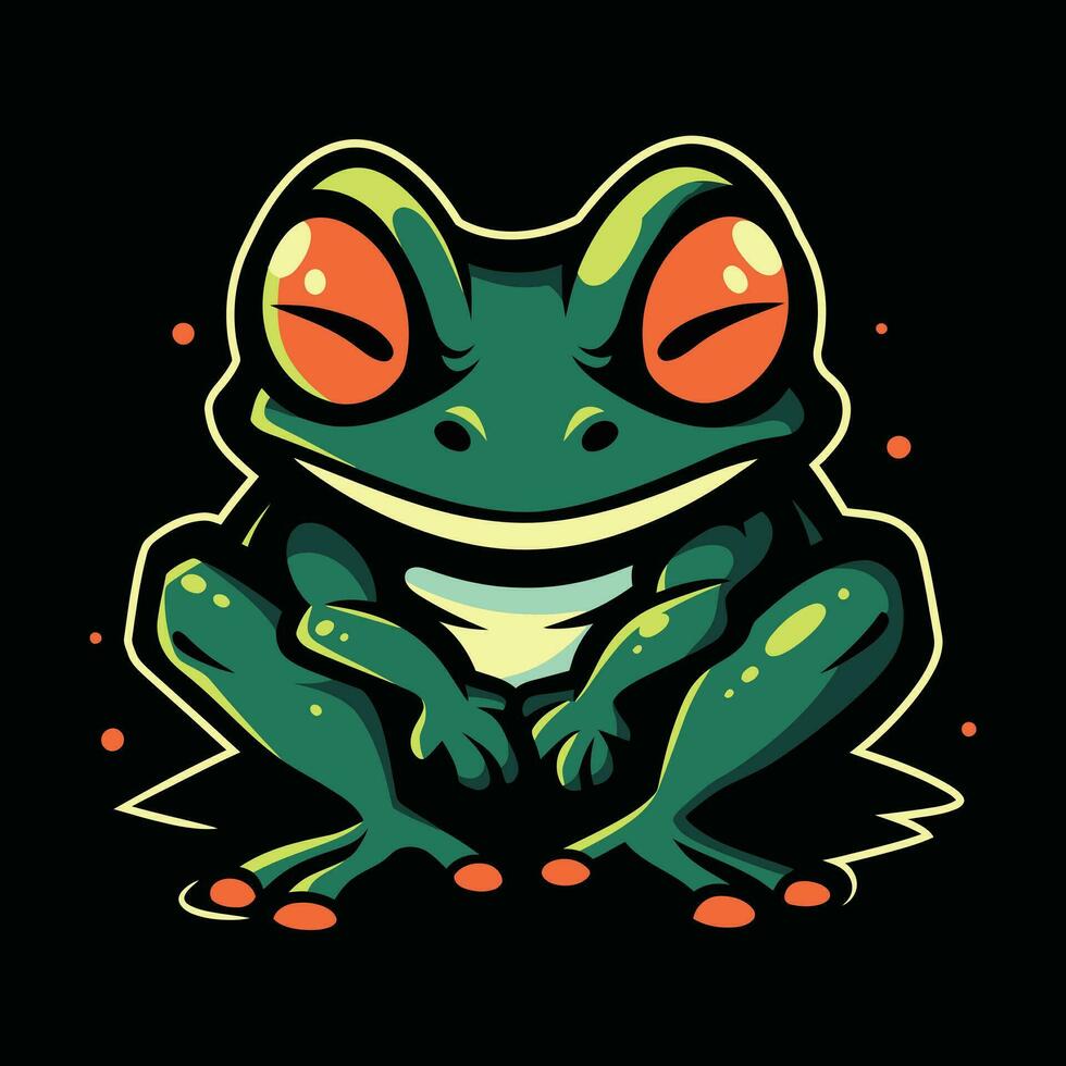 Frosch Kopf Maskottchen Logo zum Esport. Frosch T-Shirt Design. Frosch Logo. Frosch Aufkleber vektor