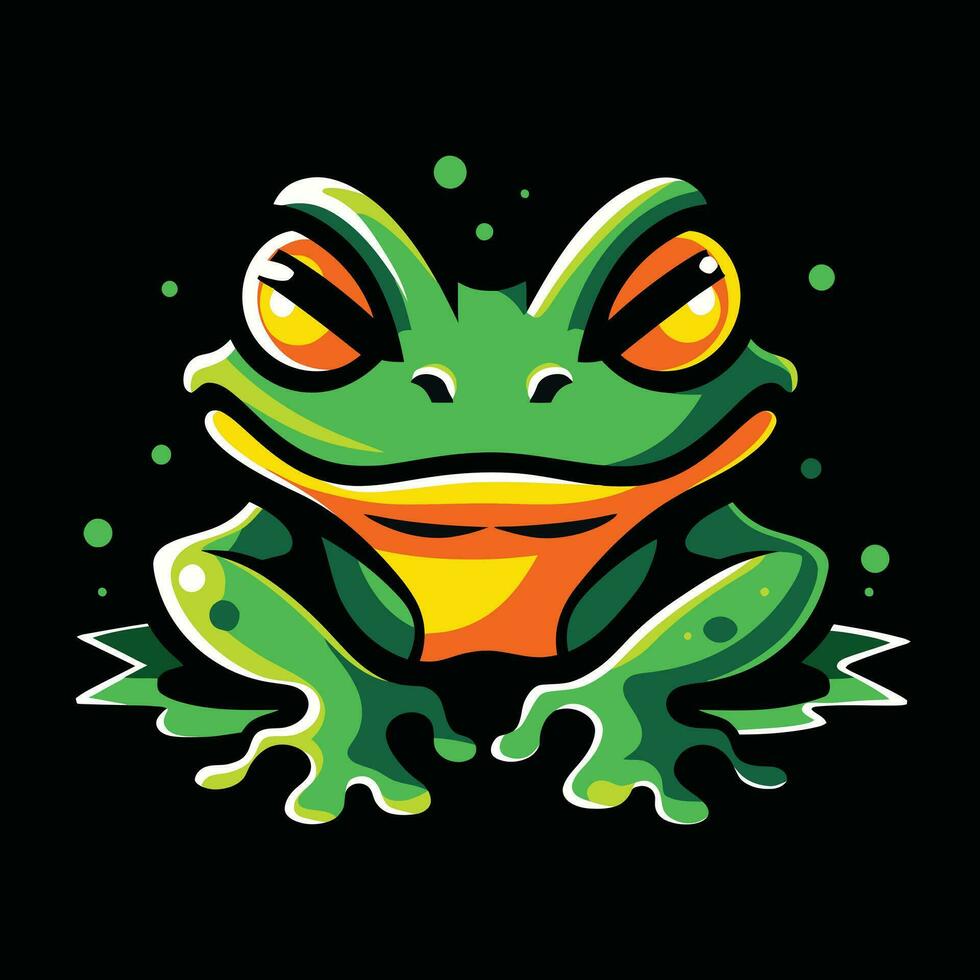 groda huvud maskot logotyp för esport. groda t-shirt design. groda logotyp. groda klistermärke vektor