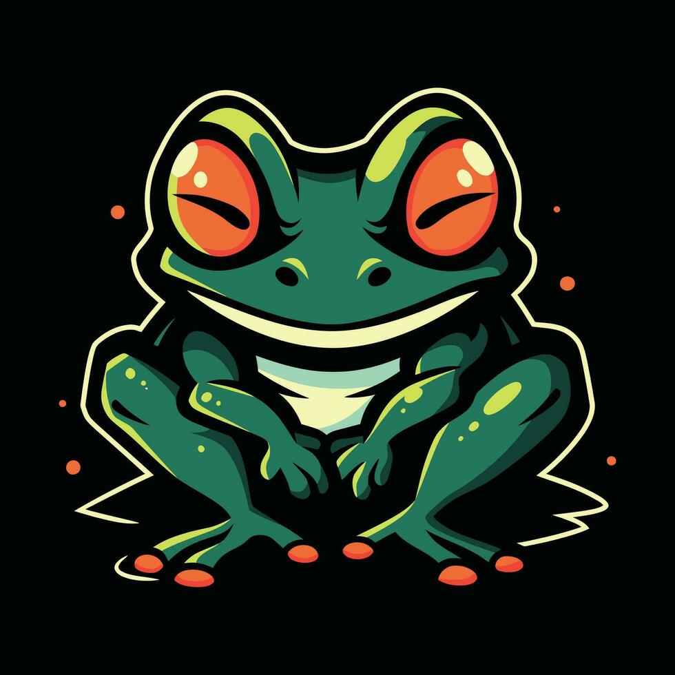 Frosch Kopf Maskottchen Logo zum Esport. Frosch T-Shirt Design. Frosch Logo. Frosch Aufkleber vektor