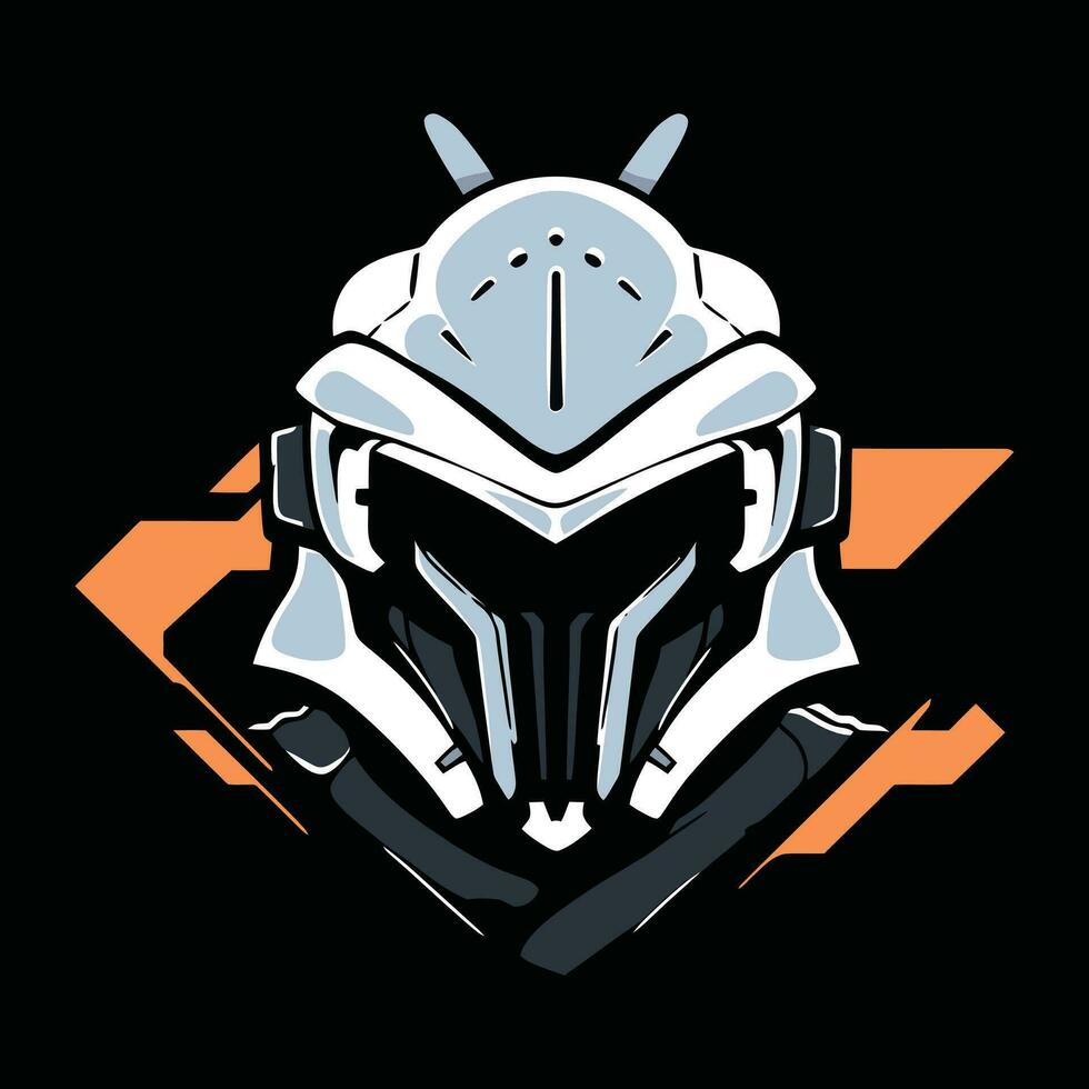 Helm Kopf Maskottchen Logo zum Esport. Helm T-Shirt Design. Helm Logo. Helm Aufkleber vektor
