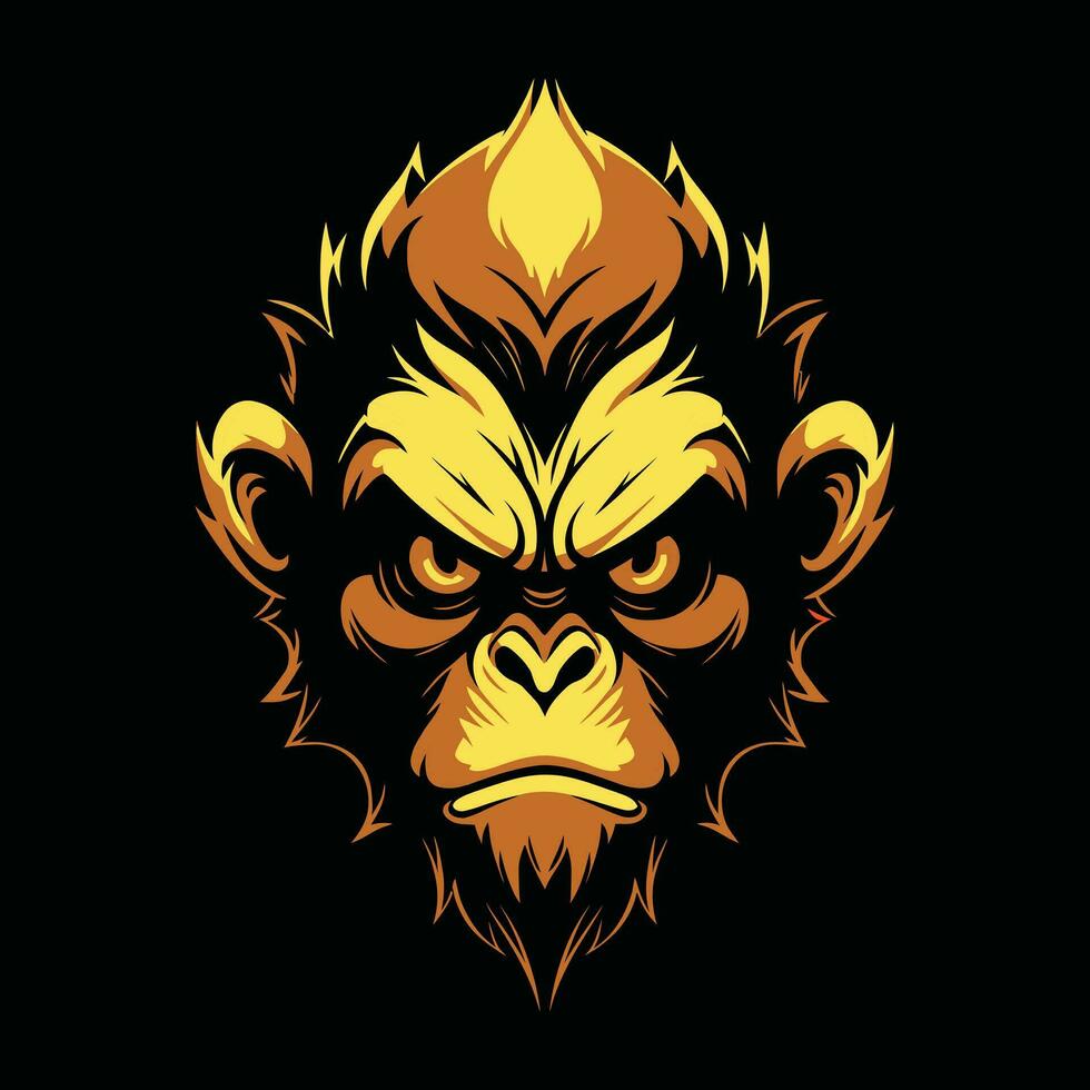 Gorilla Maskottchen Logo zum Esport. Gorilla T-Shirt Design. Gorilla Logo. Gorilla Aufkleber vektor