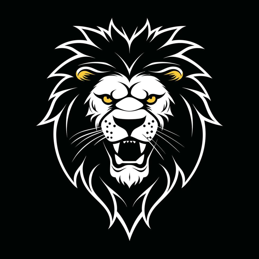 Löwe Maskottchen Logo zum Esport. Löwe T-Shirt Design. Löwe Logo. Löwe Aufkleber vektor