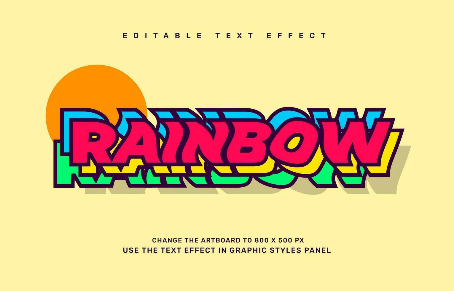 Regenbogen editierbar Text bewirken Vorlage vektor