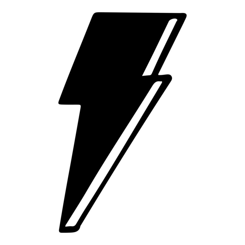 Gekritzelskizzenart der elektrischen Blitzsymbol-Vektorillustration für Konzeptdesign. vektor