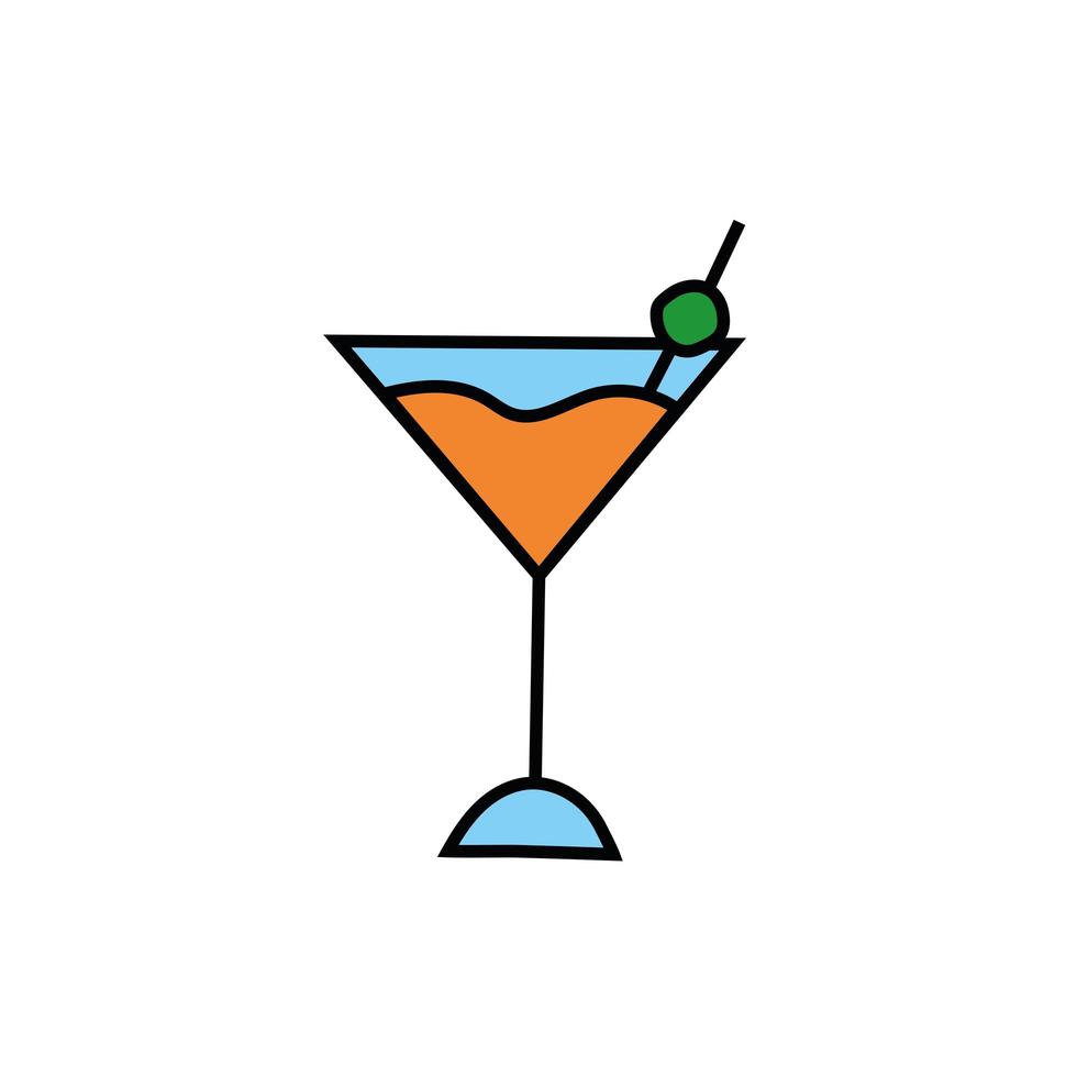 färsk martini cocktail drink isolerad ikon vektor