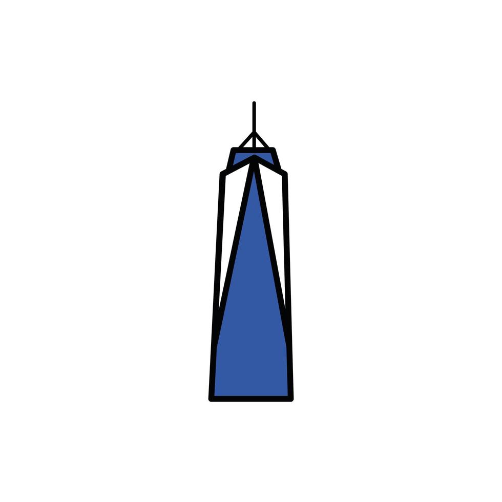 New York Wolkenkratzer Gebäude Füllstil-Symbol vektor