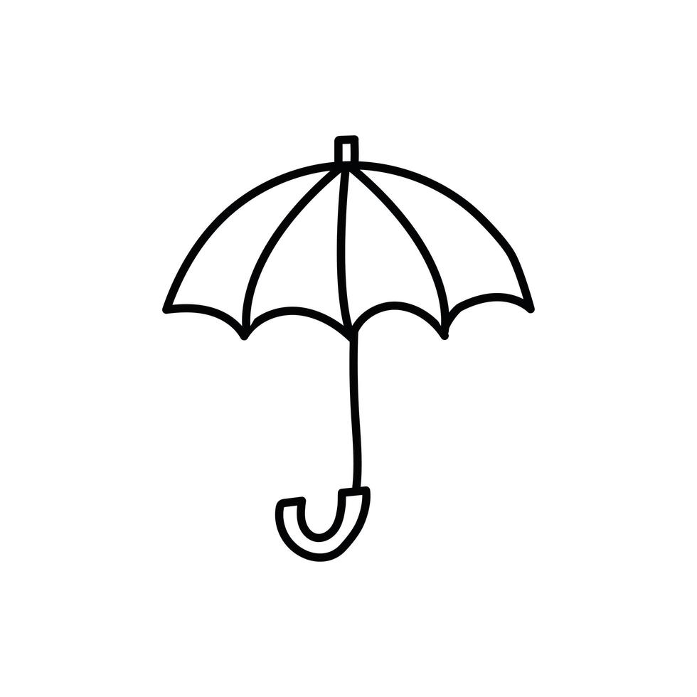 Symbol für den Stil der Regenschirmschutzlinie vektor