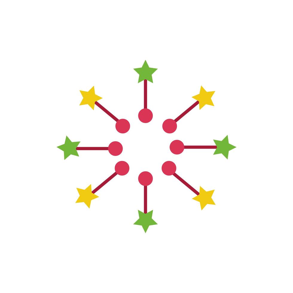 feuerwerksexplosion kreisförmiger spritzer mit sternen vektor