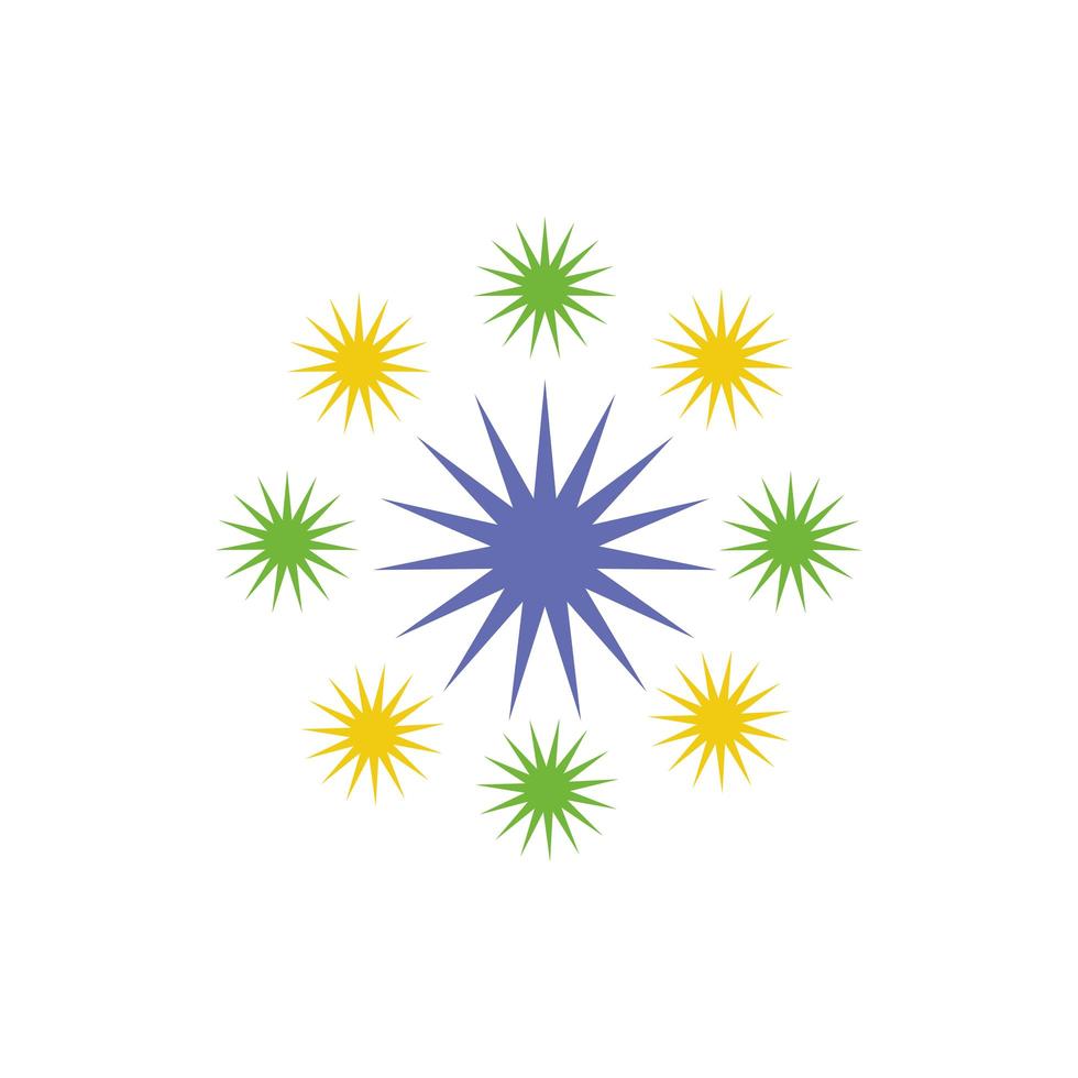 Feuerwerk Explosion Spritzer isolierte Symbol vektor