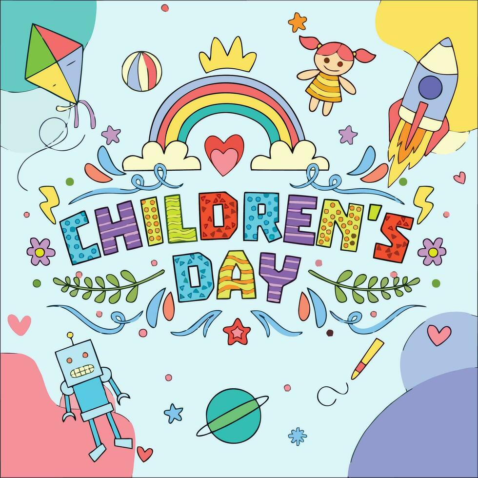 Kinder- Tag ist ein Tag gefeiert jährlich im Ehre von Kinder. das Datum von Beachtung variiert durch Land, aber etwas von das die meisten verbreitet Termine umfassen Juni 1, November 20, und Dezember 20. vektor