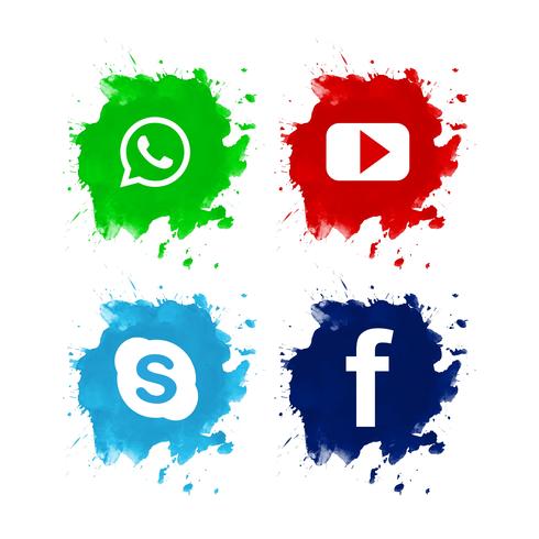 Vacker social media icon set design vektor