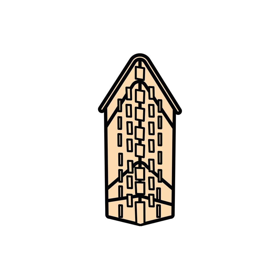 New York byggnad fyll stil ikon vektor