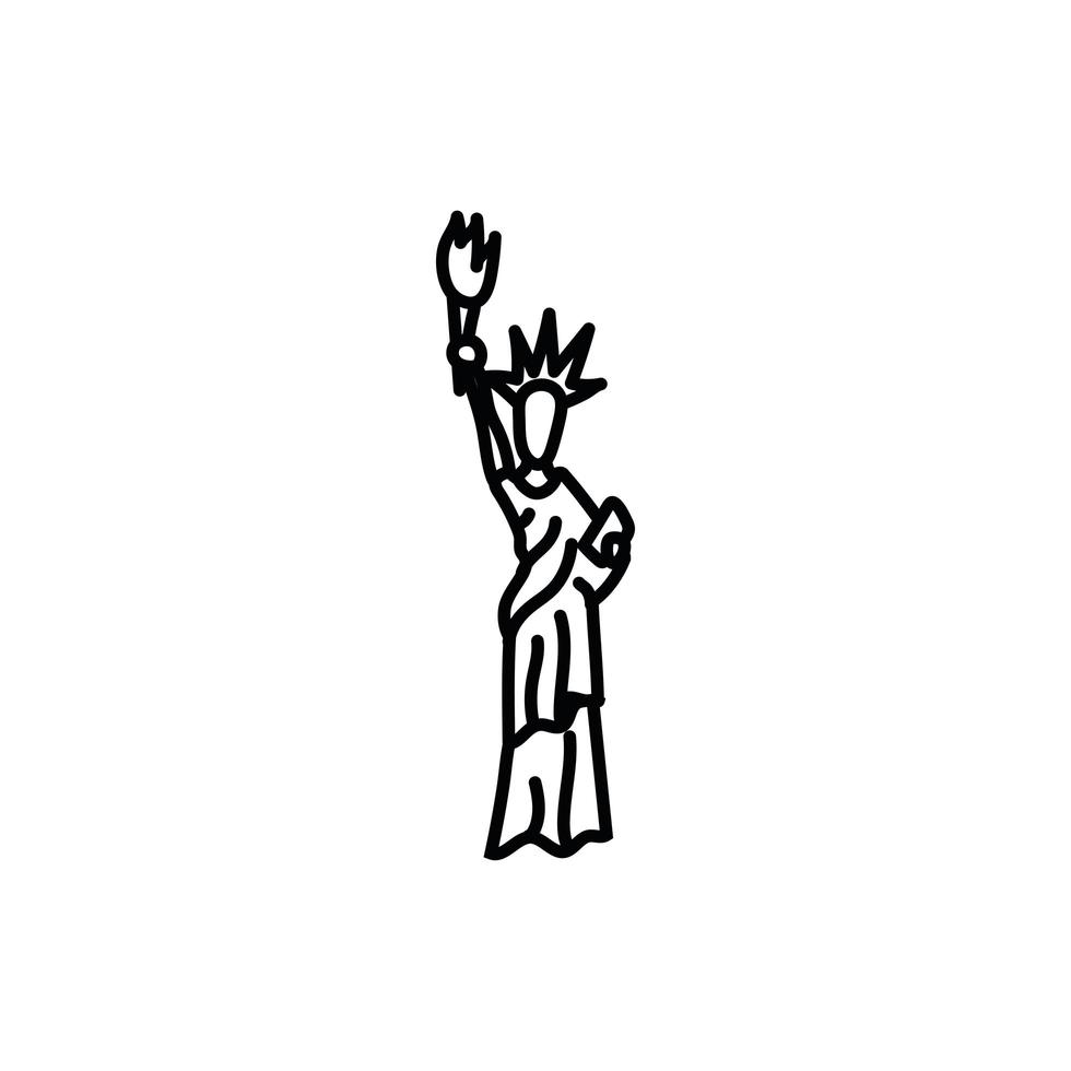 New York Liberty Staty linje stilikon vektor