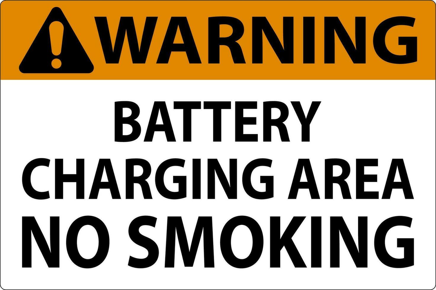 Warnung Zeichen Batterie Laden Bereich, Nein Rauchen vektor