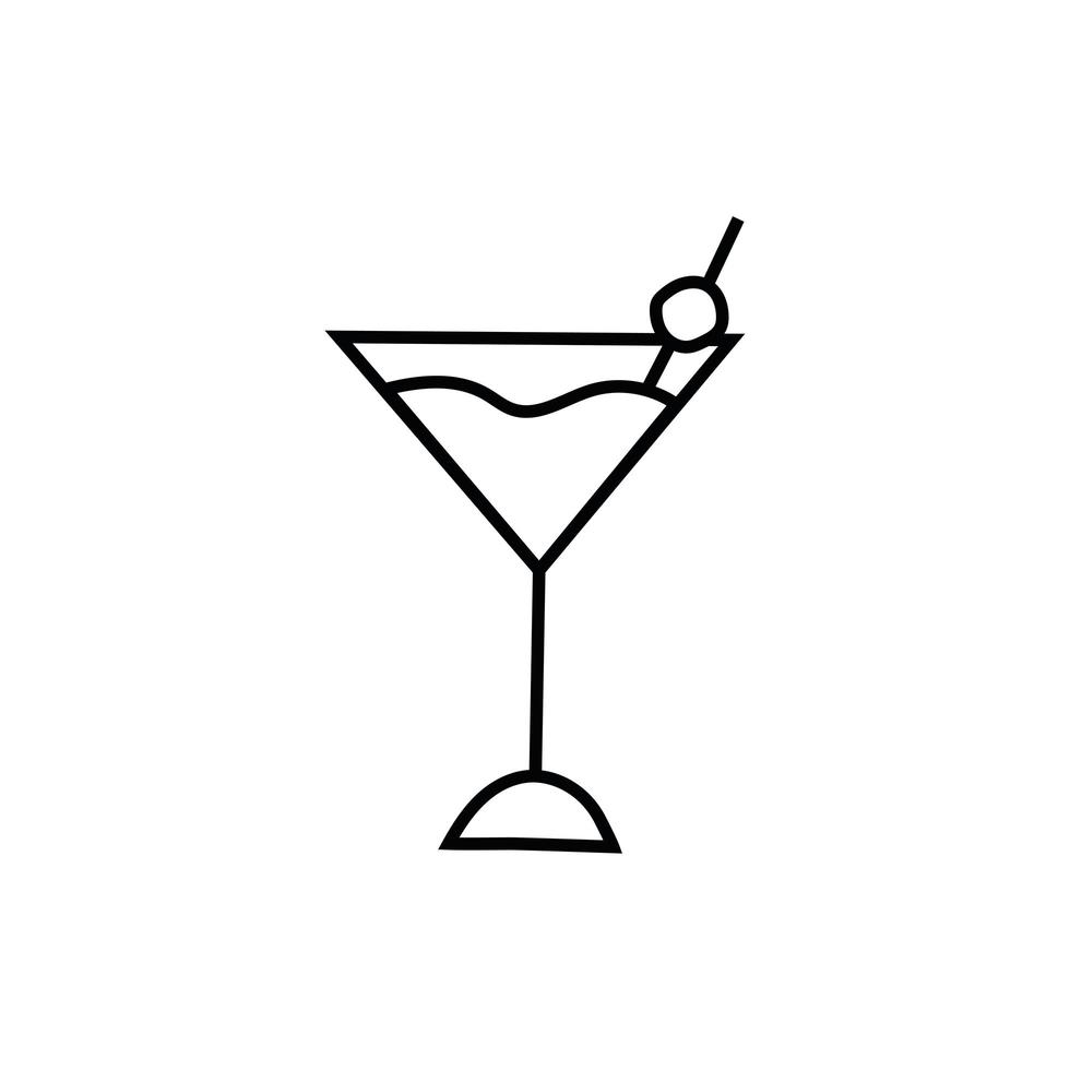 frisches Martini-Cocktail-Getränk isolierte Ikone vektor