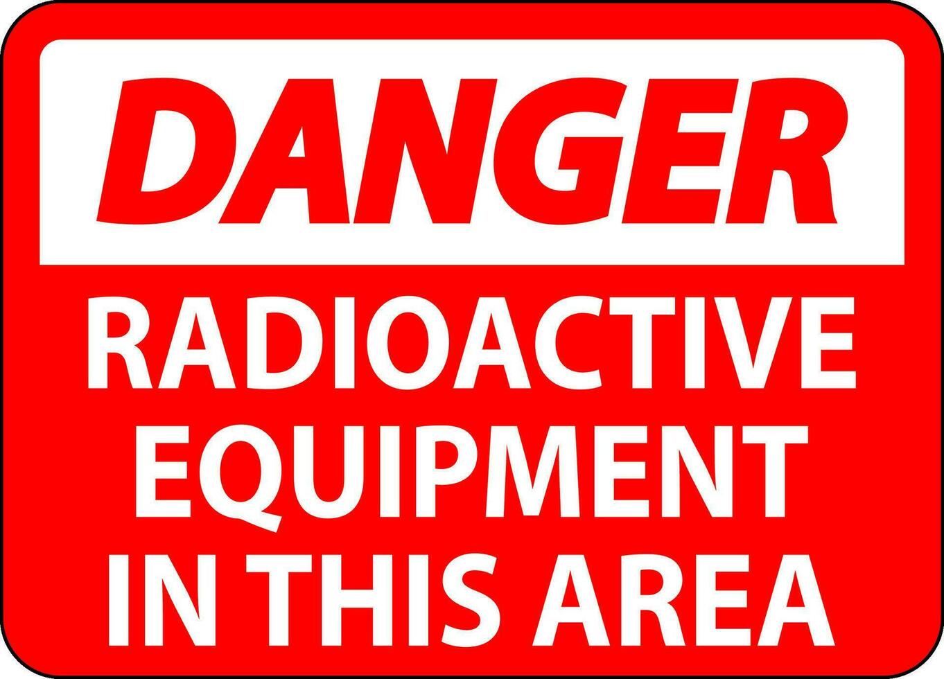 fara tecken varning radioaktiv Utrustning i detta område vektor