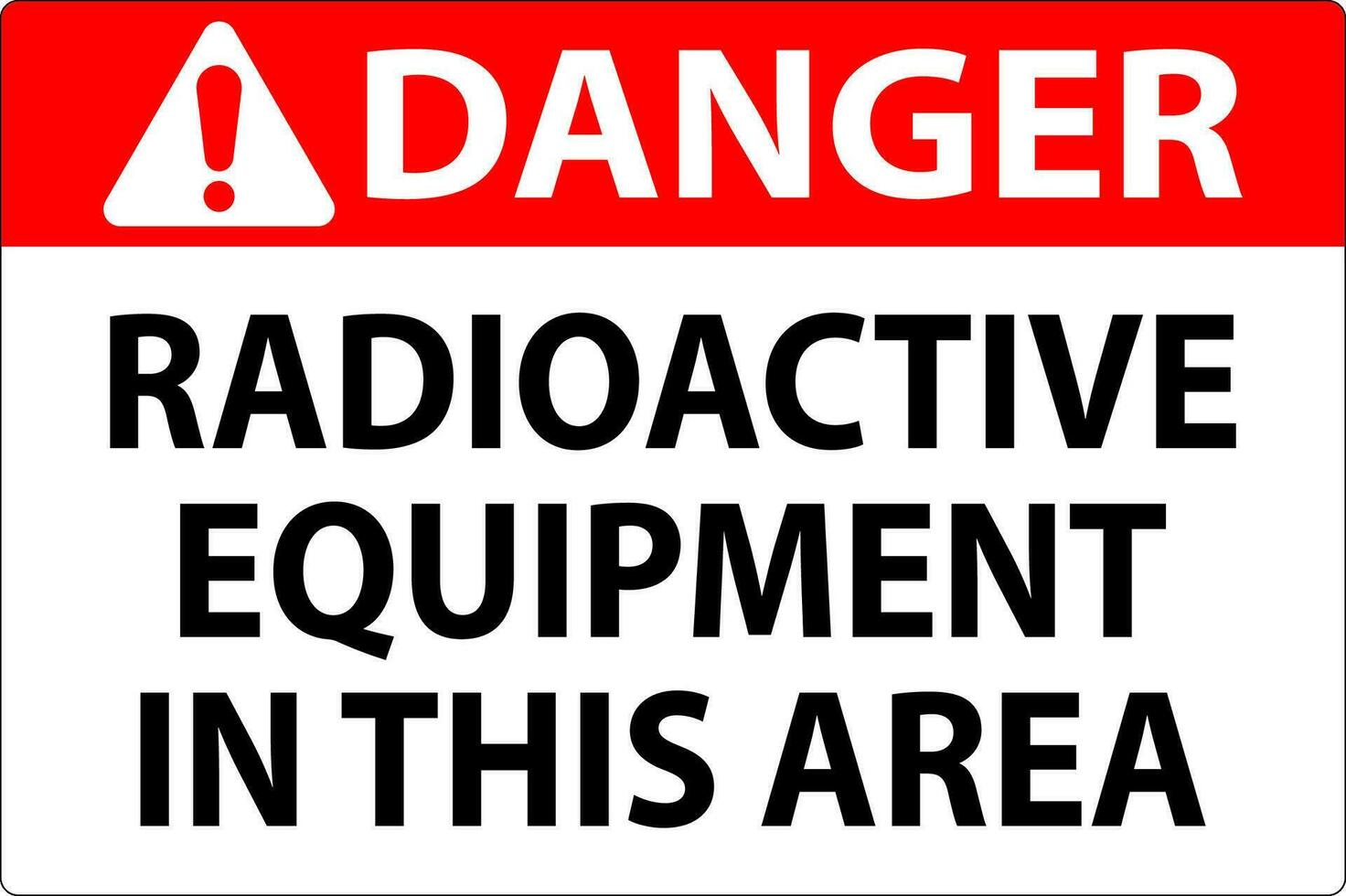 fara tecken varning radioaktiv Utrustning i detta område vektor